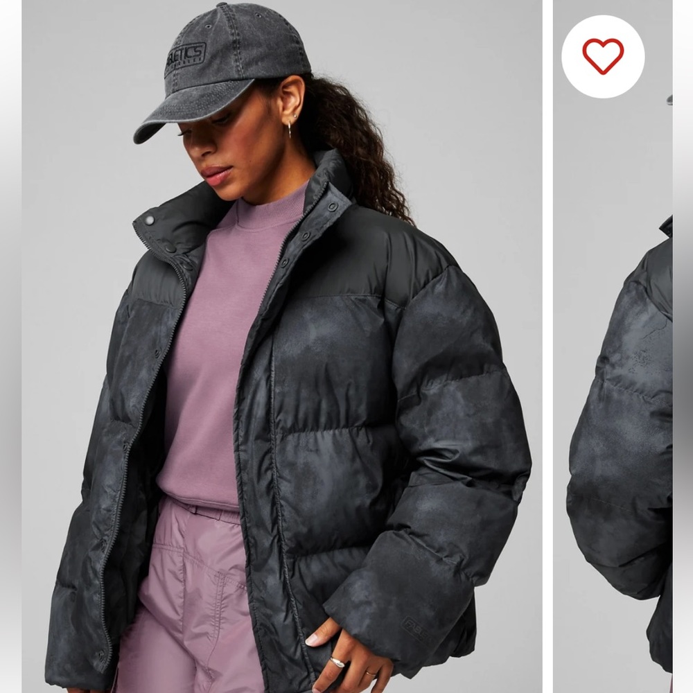 NWT Fabletics Essential Puffer Jacket In Black Onyx